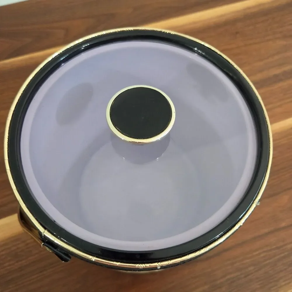 Vintage Mid Century MCM Black Faux Leather Ice Bucket Retro Barware Cocktails